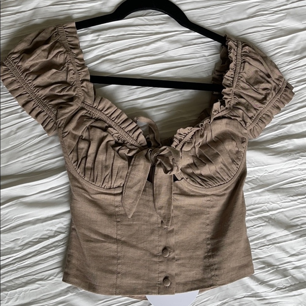 Princess Polly Elouise Beige Crop Top